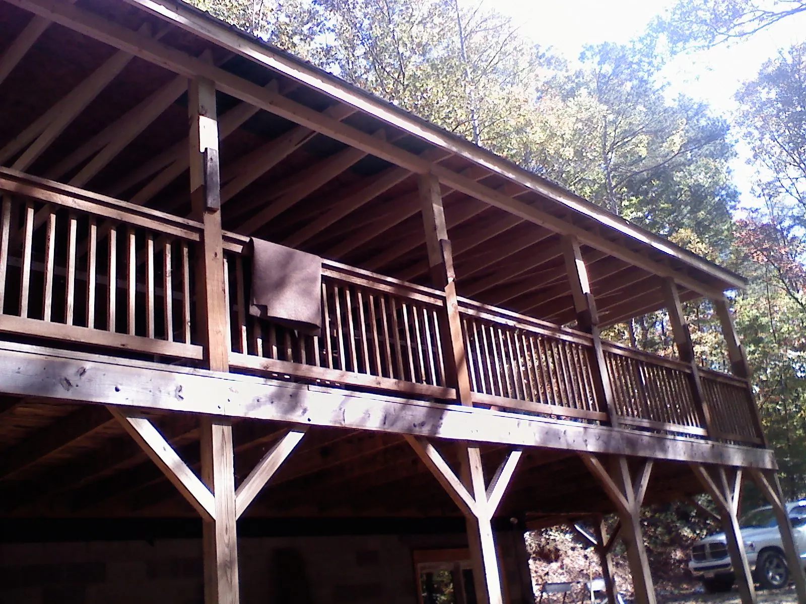 Timber framing under a new elevated porch and deck — Roof Leak Repair in Nashport by Roofing Brothers